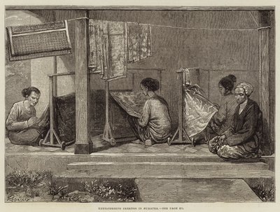 Embroidering Sarangs in Sumatra by Felix Regamey